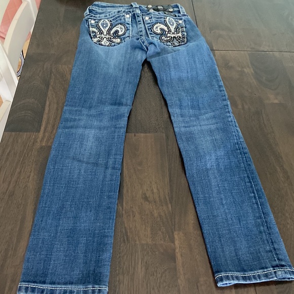 MISS ME size 8 Girl's Skinny jeans beautiful embellished rear pockets 💕 - Picture 12 of 17
